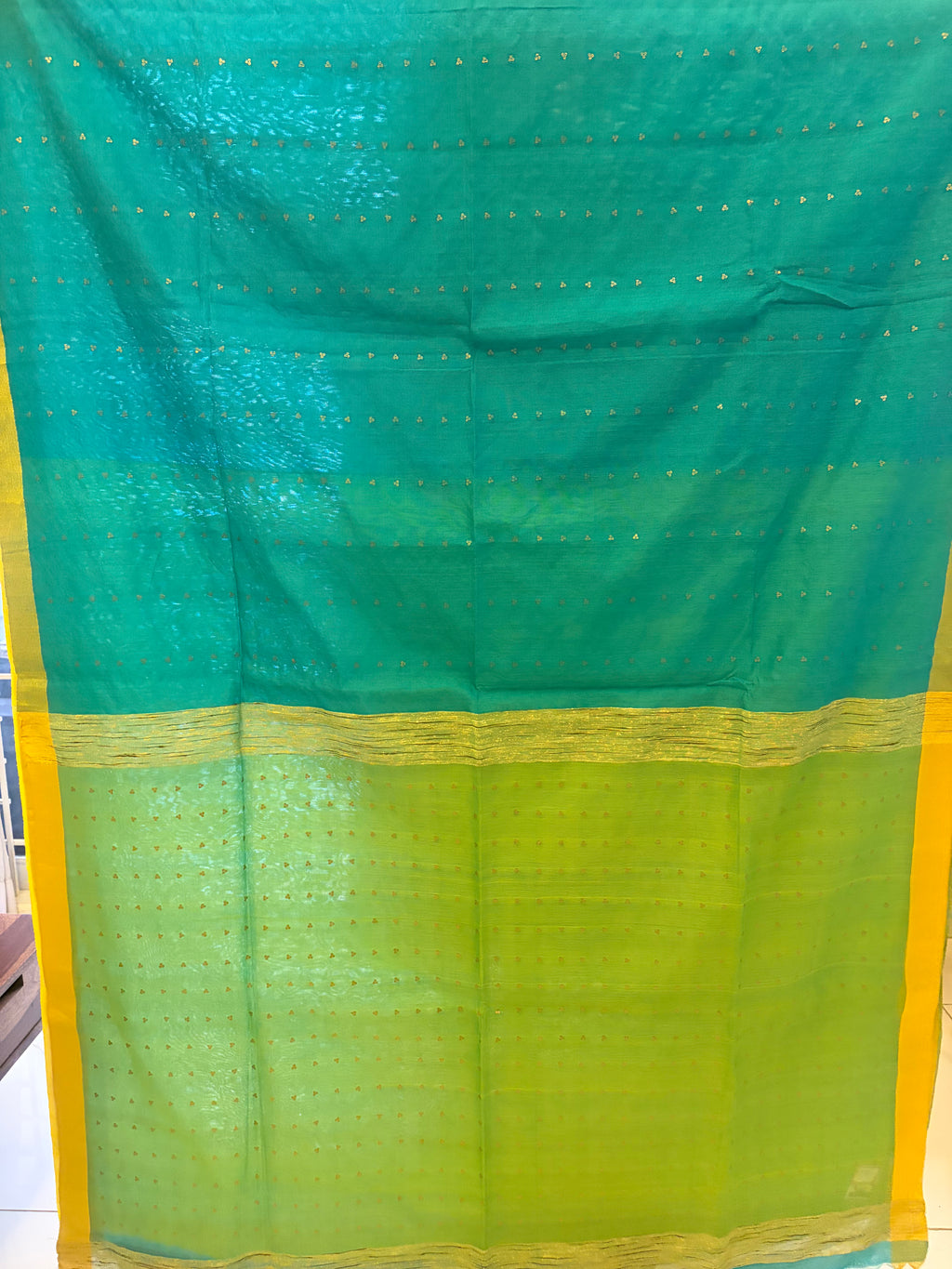 BLUE AND GREEN HANDLOOM SAREE