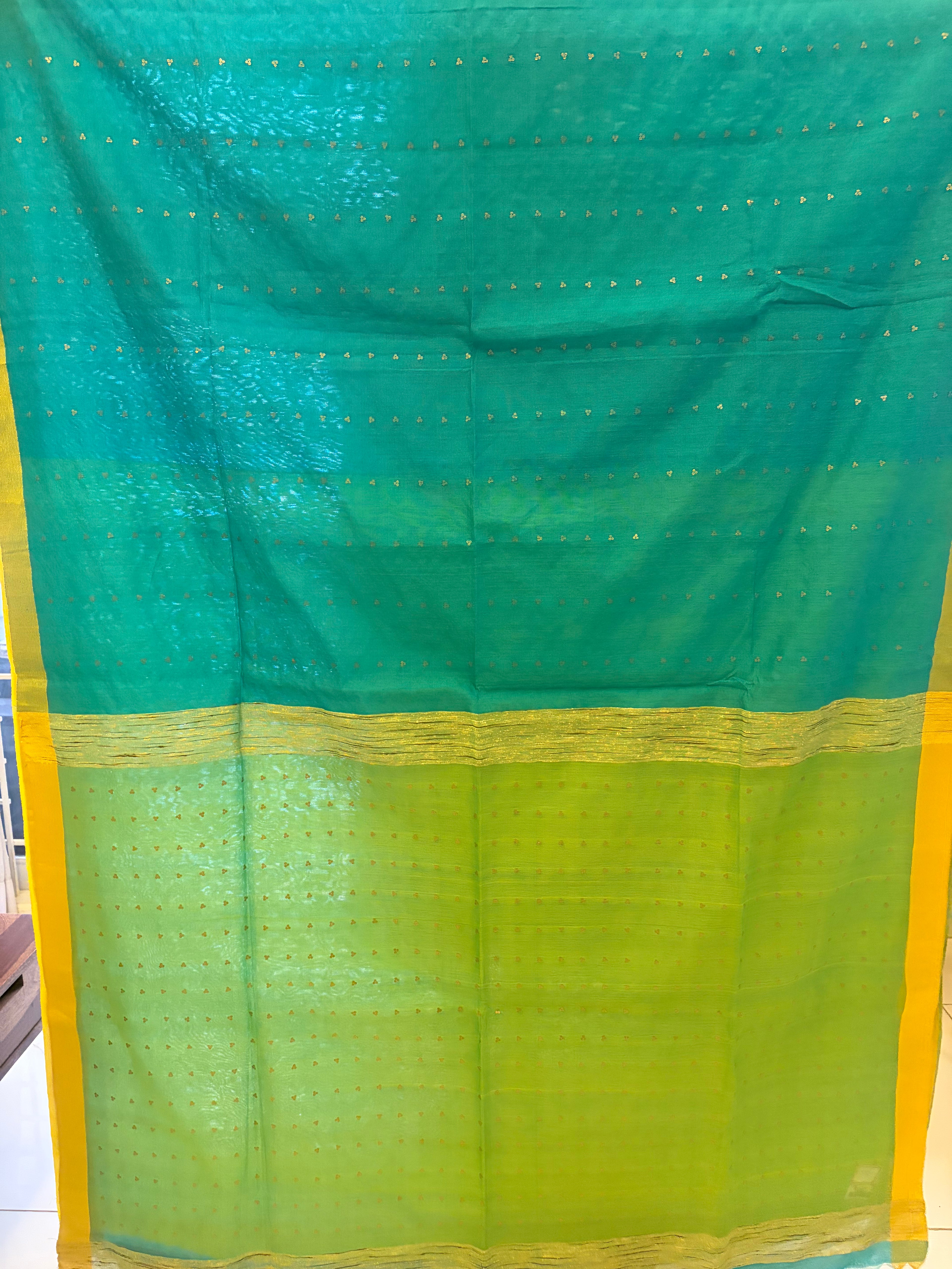 BLUE AND GREEN HANDLOOM SAREE