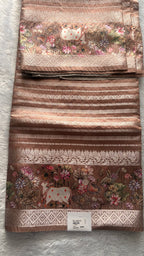 LIGHT BROWN TUSSAR SILK SAREE