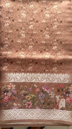 LIGHT BROWN TUSSAR SILK SAREE