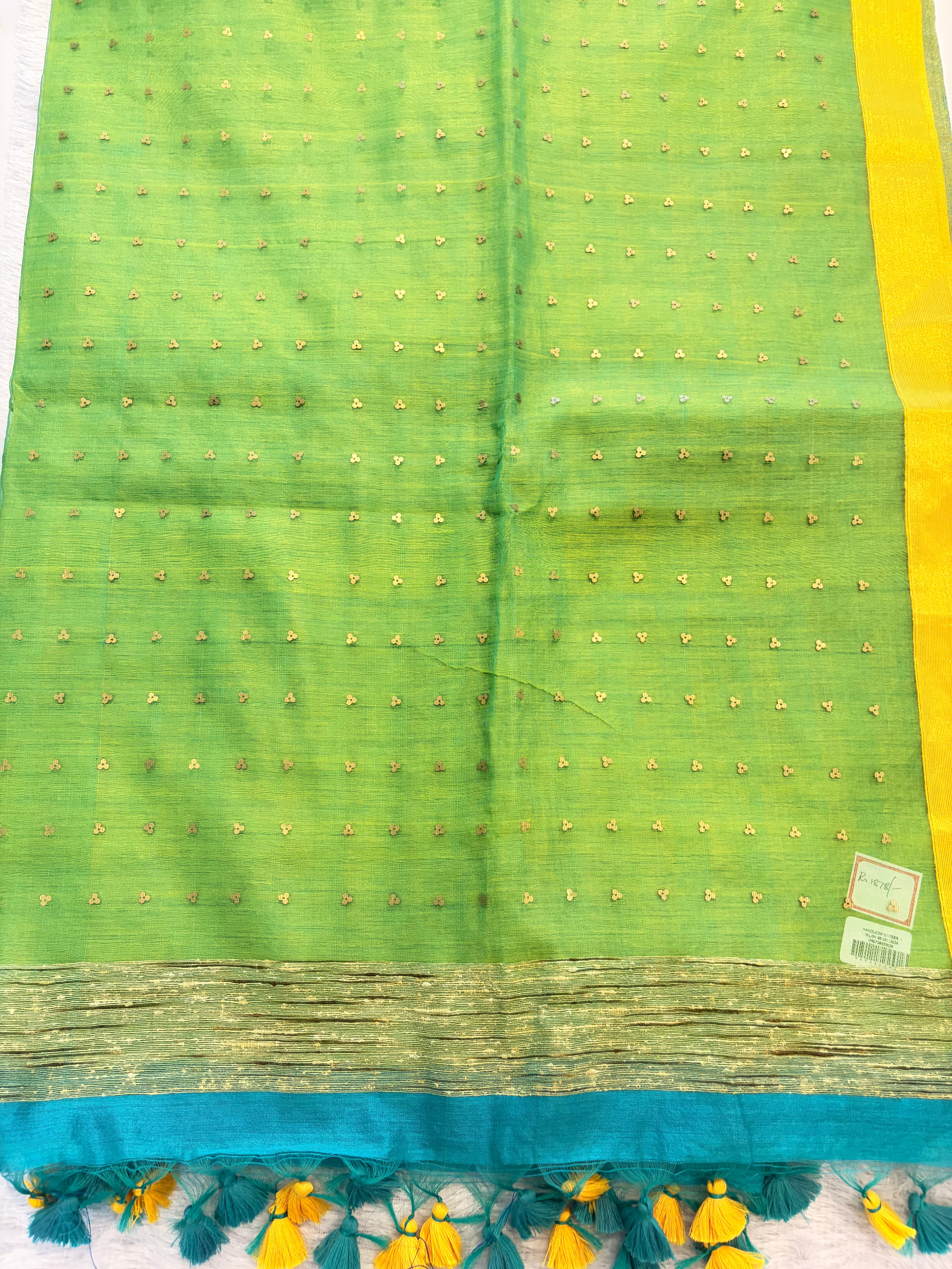 BLUE AND GREEN HANDLOOM SAREE