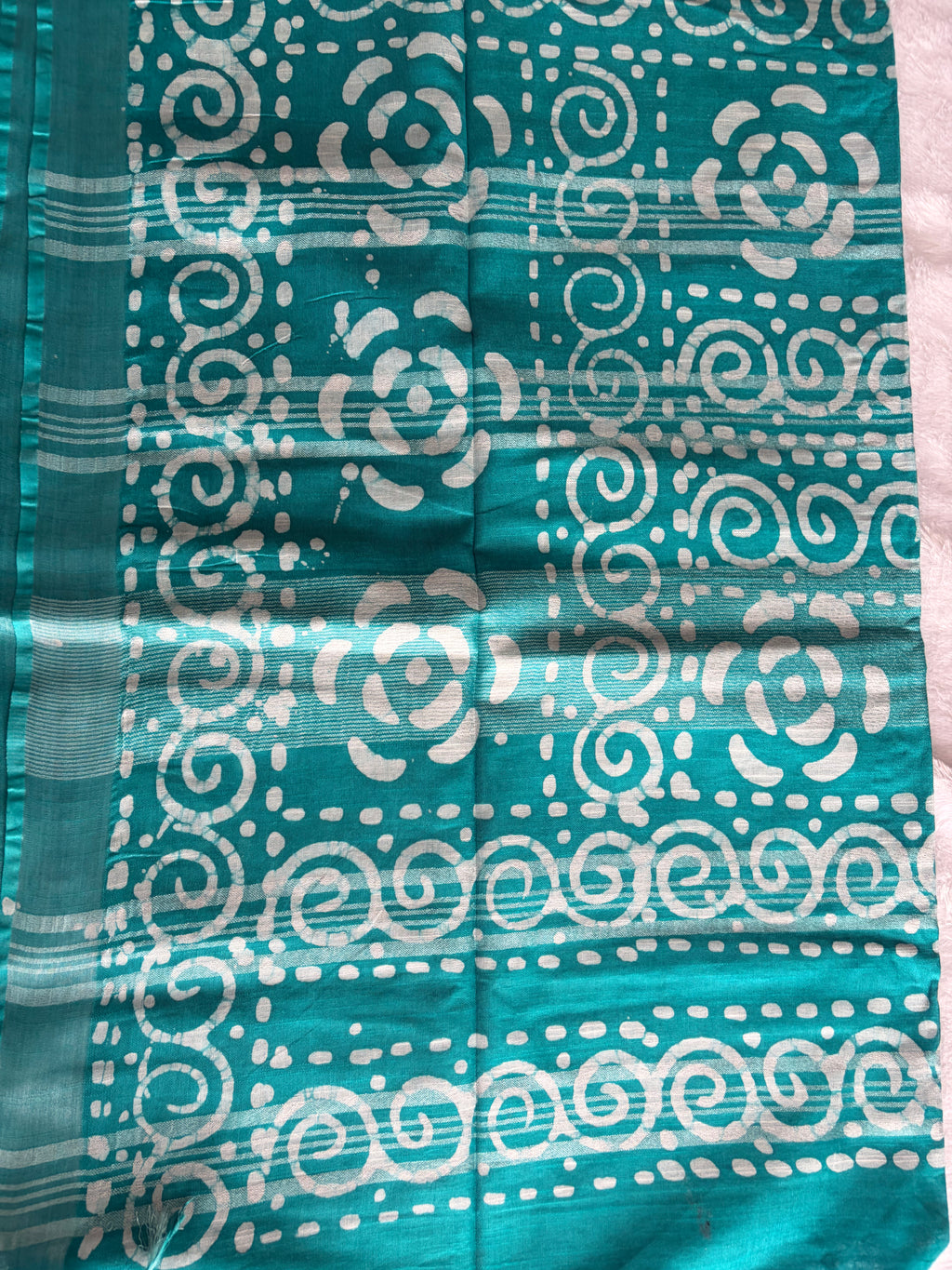 BLUE BHAGALPURI, BATIK PRINT COTTON SAREE