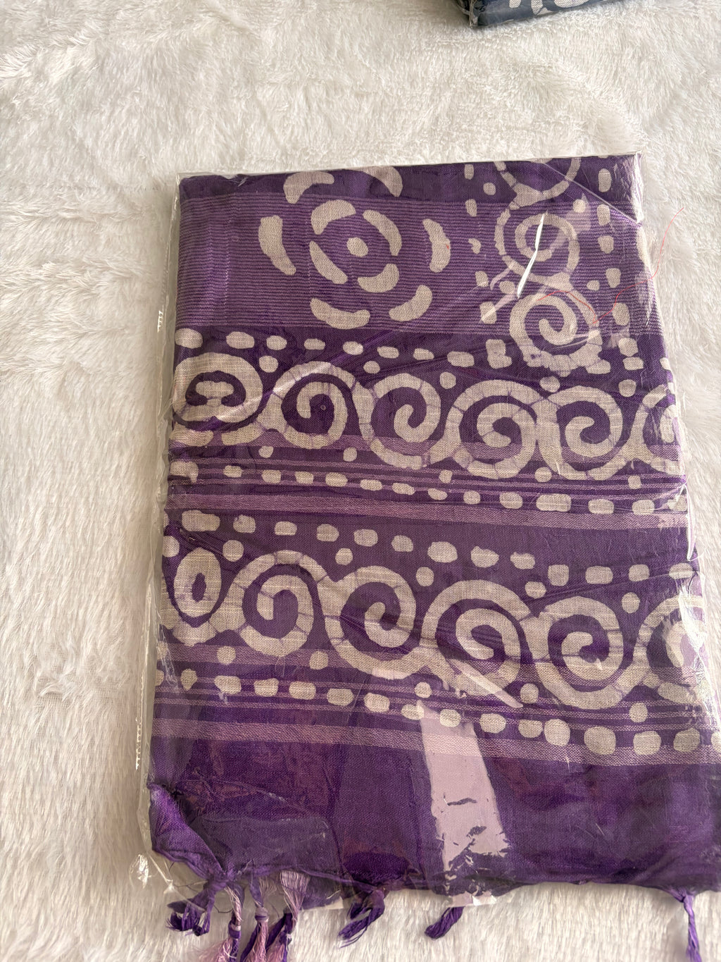 BLACK AND PURPLE BATIK PRINT SARIS