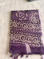BLACK AND PURPLE BATIK PRINT SARIS