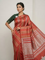 ORANGE CRAPE ORGANZA SAREE