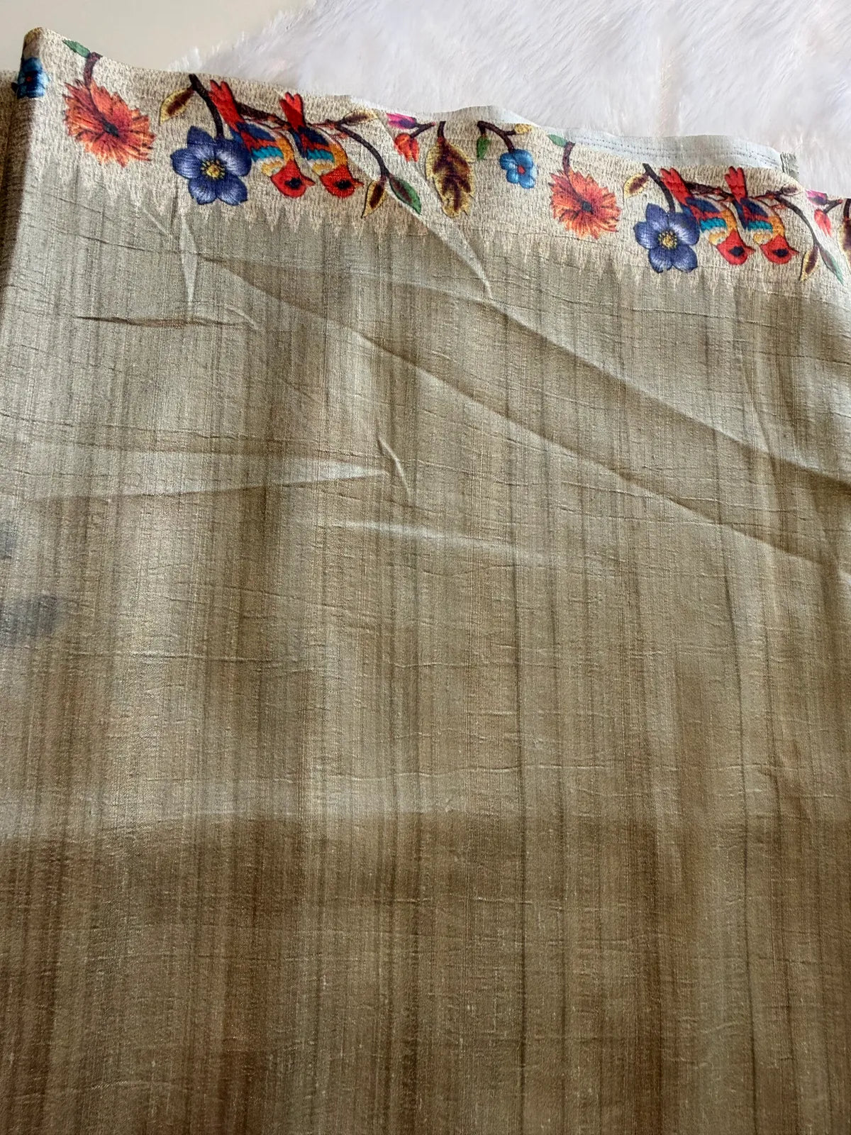 GREEN TUSSAR SILK SAREE