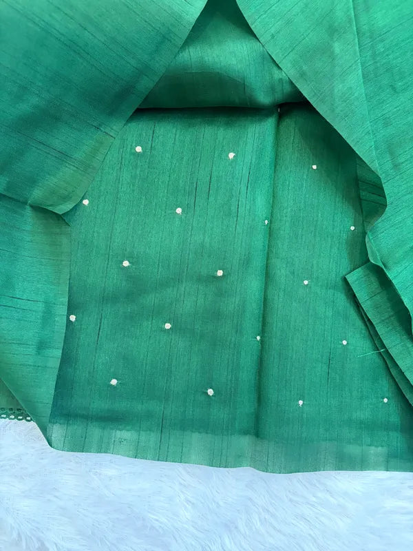 GREEN TUSSAR HANDLOOM SAREE