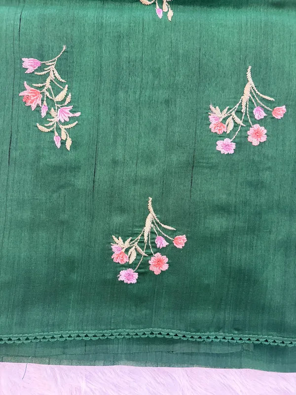 GREEN TUSSAR HANDLOOM SAREE