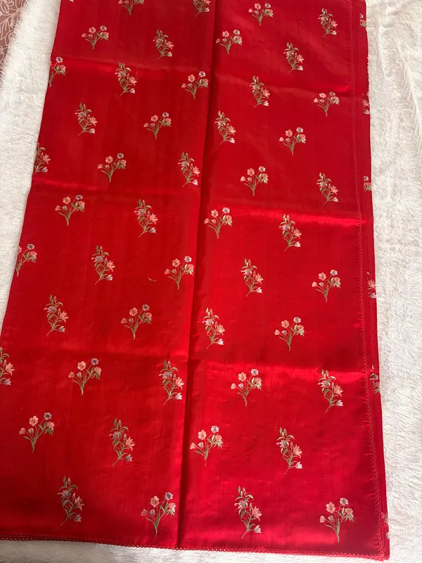RED TUSSAR SILK SAREE