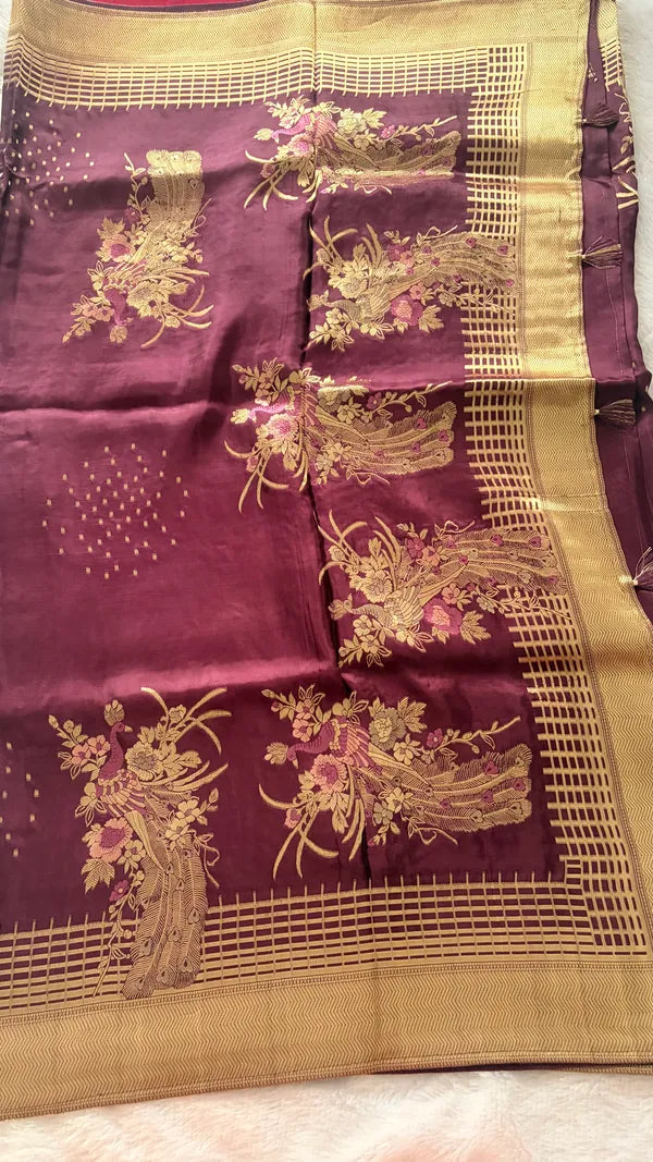 DARK PURPLE SILK SAREE