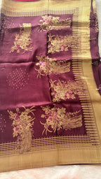 DARK PURPLE SILK SAREE