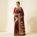 DARK PURPLE SILK SAREE