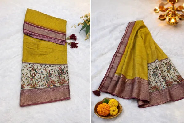 MUSTARD YELLOW SOFT SILK