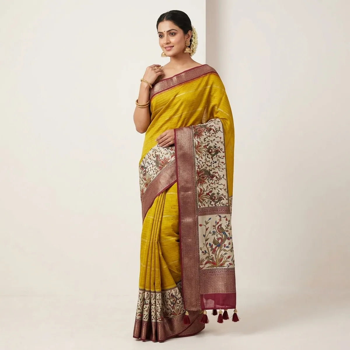 MUSTARD YELLOW SOFT SILK