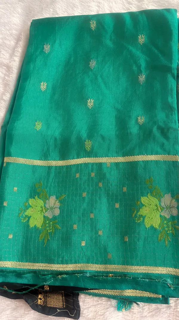 GREEN TUSSAR SILK SAREE