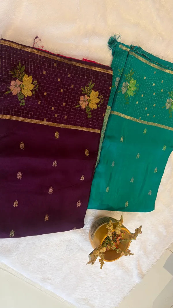 GREEN TUSSAR SILK SAREE