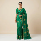 GREEN TUSSAR SILK SAREE