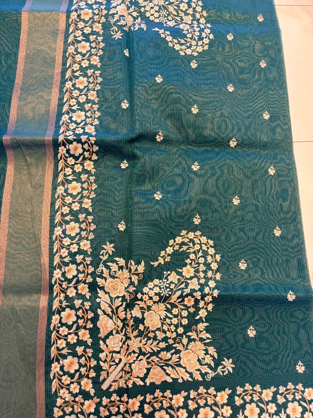 BLUE TISSUE SILK SAREE