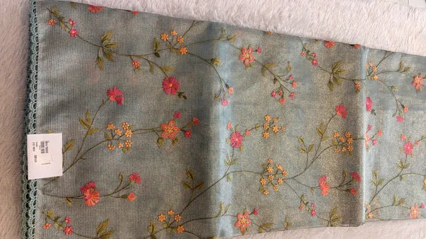 TISSUE EMBROIDERY SAREE