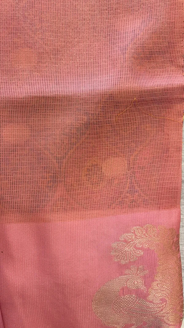 BLUE & PINK PRINTED SILK SAREE