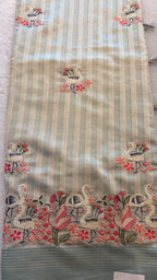 BLUE AND WHITE TUSSAR SILK SAREE