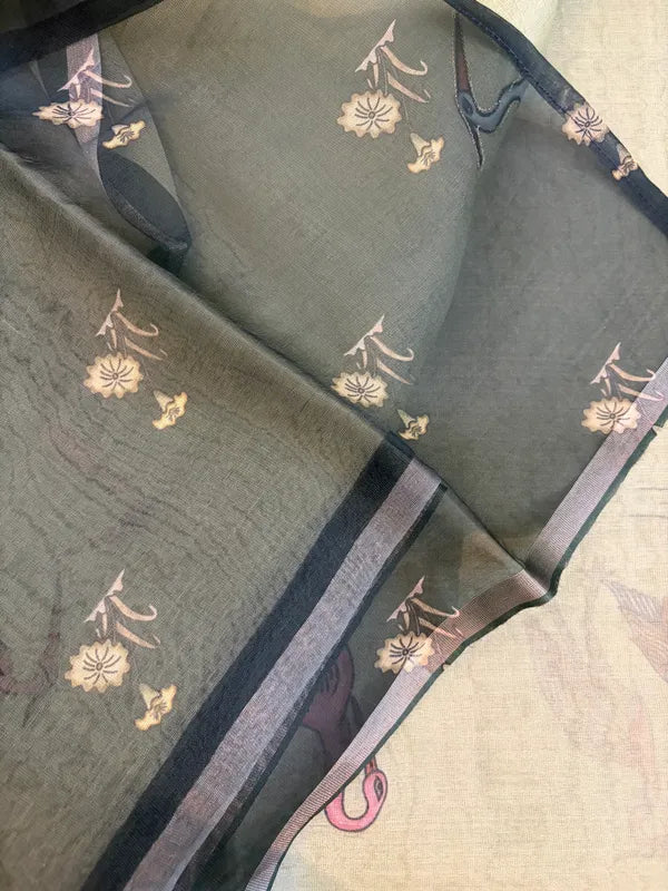 GREEN KORA SILK SAREE
