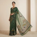 GREEN KORA SILK SAREE