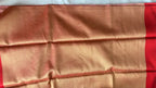 PINK AND RED KORA SILK SAREE