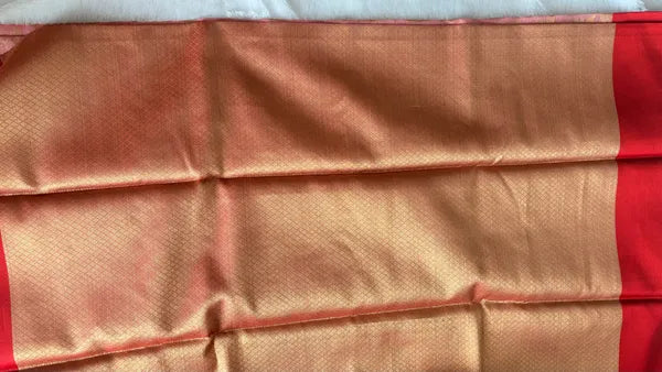 PINK AND RED KORA SILK SAREE