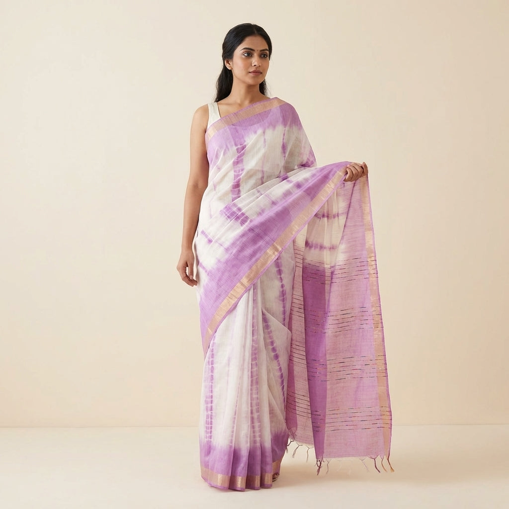 BLUE WITH OFF WHITE KOTA SAREE