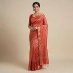 RUST ORANGE WITH OFF WHITE KOTA SILK SAREE