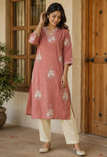 PEACH MUSLIM SILK CO-ORD SET