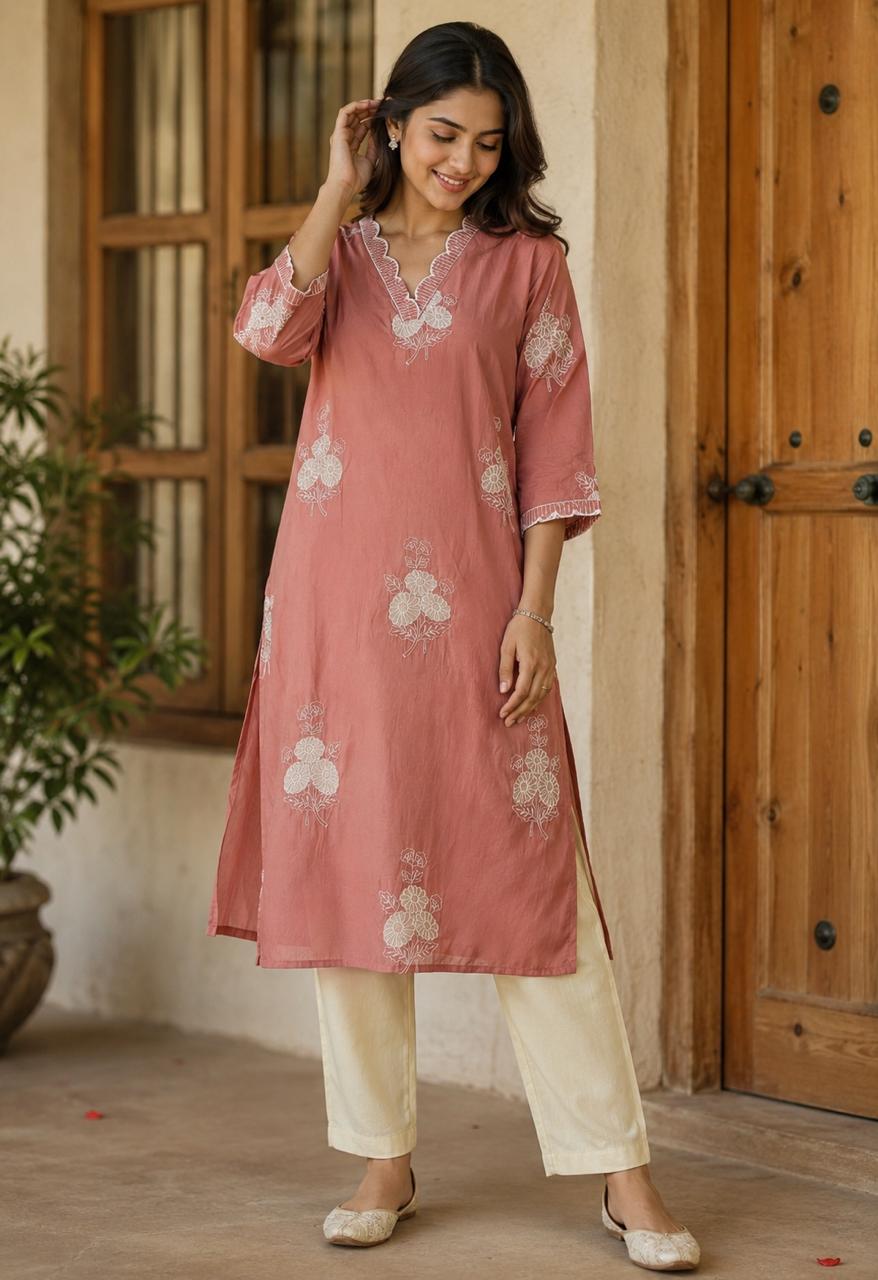 PEACH MUSLIM SILK CO-ORD SET