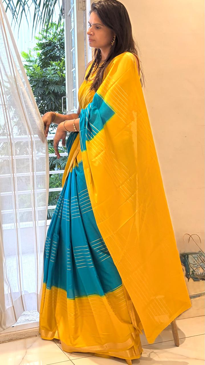 MULTICOLOUR CRAPE SILK SARIS